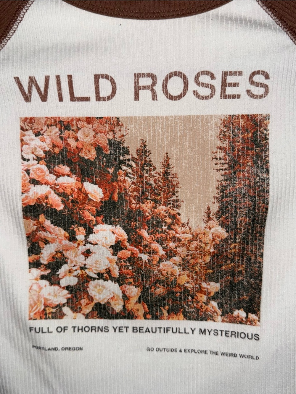Arizona Wild Roses Ribbed Crop Top XS - Picture 2 of 7